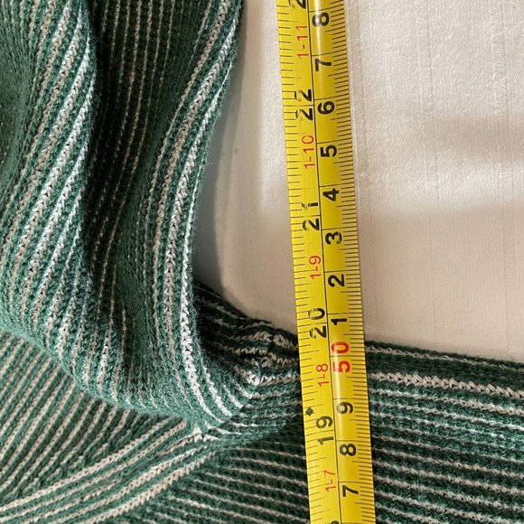 Two By Vince Camuto Green White Cable Knit Sweater Size Large - Picture 3 of 6